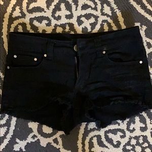 Black jean shorts